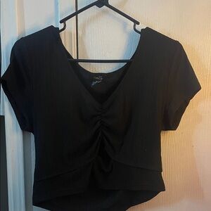 Rue21 Black Ruched Crop Top